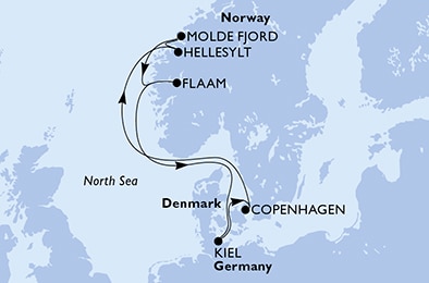 【オンライン予約可】MSCエウリビア号で行く 北欧フィヨルドクルーズ 7泊8日 -コペンハーゲン発(デンマーク)コペンハーゲン着(デンマーク)-